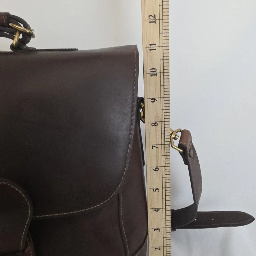 Wilsons Pelle Studio Italian Leather Satchel Briefcase Brown Messenger Bag Y2K